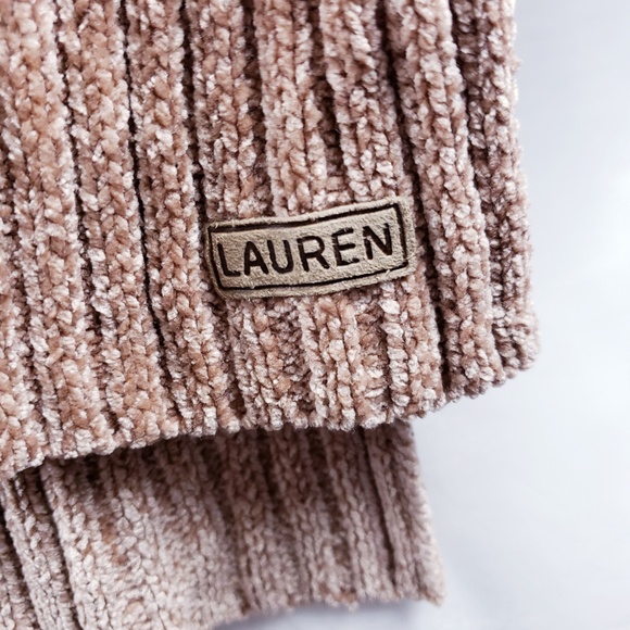 Lauren Ralph Lauren Tan Chenille Ribbed Scarf - Picture 3 of 6